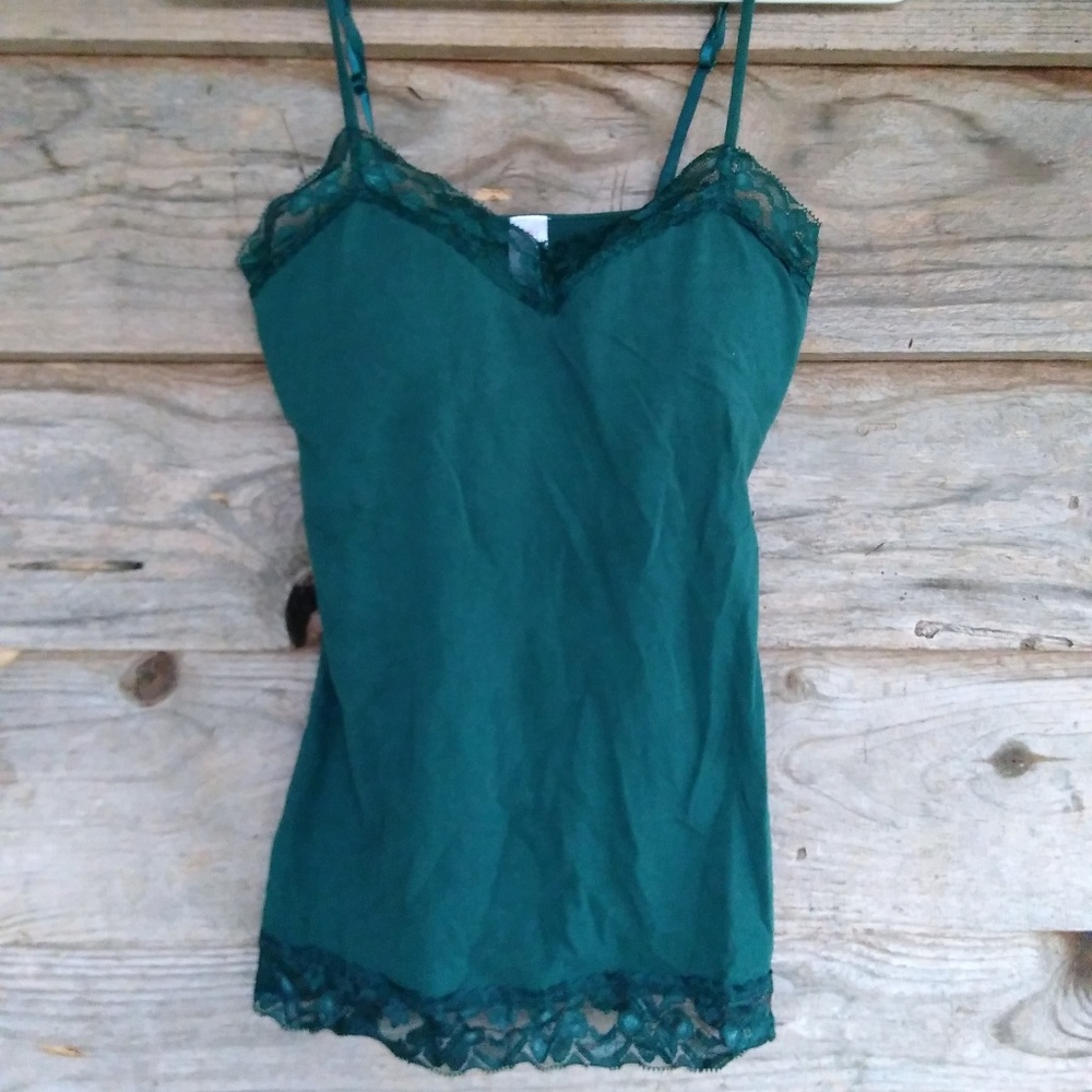 No Boundaries dark green spaghetti strap top